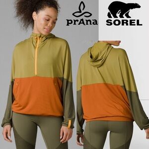 Prana Sorel Wandering Soul Colorblock Hooded Pullover Jacket Gorpcore Outdoor S